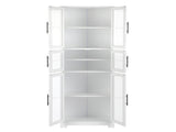 MDF Spray Paint 6 Doors Bathroom Cabinet White 38004310