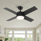 44 In Intergrated LED Ceiling Fan with Black ABS Blade W1367P182804