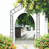Metal Garden Arch L56.3'' x W16.93'' x H94.5'' Climbing Plants Support Rose Arch Outdoor Black 14900474