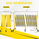 Metal Expandable Barricade, 23FT Traffic Barricade with Casters, Retractable Security Gate, Portable 02824182