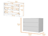 White 3-Drawer Dresser B062P175075