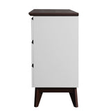 Wide size Drawer Storage Cabinet, 6-drawer Chest of Drawers for Bedroom Living Room, White & Walnut W409134197