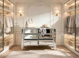 () 6-Drawer Mirrored Chest MDF 26.4*12*28in Silver 37459080