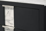 1pc Contemporary Dresser Six Drawers Metal knobs Black White Finish Bedroom Wooden Furniture B011P255295