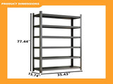 6Tier Garage Storage Shelving Unit, HeightAdjustable Metal Storage Rack, 2400 lbs Weight Capacity, 96393743