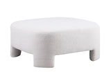 White Sherpa Sofa Ottoman, 28.74" L28.74" W18.5" H, No Assembly Required W1099P361840