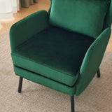 Wing Back Velvet Accent Chair, Modern Living Room Armchair Comfy Upholstered Single Sofa Chair for N765P197510N