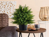 2-Pack 21.5" Artificial Topiary Ball Tree - Realistic Cedar Balls, PE/PVC Material, Green 71031638