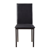 Set of 4 Dining Chairs Black Faux Leather Upholstery Casual Dining Room Furniture Metal Frame B011P265589