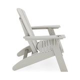 Dark Gray Adirondack Chair Sturdy HDPE Poly Lumber for Poolside, Patio, and Garden Relaxation B195P198767