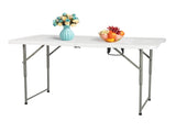 4ft Foldable Lift Patio Plastic Table White 08237312