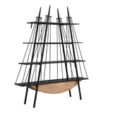 Sailboat-Inspired Bookshelf, 70.87 inch Industrial 4-Tier Open Storage Shelf with Drawer, Wooden & W2317P253500