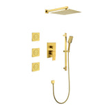Shower System with Shower Head, Hand Shower, Slide Bar, Bodysprays, Shower Arm, Hose, Valve Trim, W2287141342