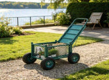 Rolling Garden Cart with Seat, 400 lbs Capacity, Heavy-Duty Wheeled Work Stool, for Lawn, Patio & 65595451