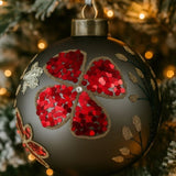 4PCS Set 4.7" Christmas Glass Ball Ornaments Holiday Hanging Treeations for Party Holiday 02050476