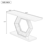 U_Style Modern Entryway Table with Innovative Hollow Hexagon Leg Structure and Premium Fir Veneer N711P241272V