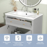 30'' Bathroom Vanity with Ceramic Sink, Free Standing Single Vanity Set with Soft Closing Doors, N710P228367E