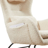 ZNTS Rocking Chair Nursery, Modern Rocking Chair with High Backrest 45868346