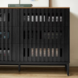 6 Drawer Double Dresser with Slatted Grille Striped Drawer, Modern Style Dresser, High-Quality MDF W578P193307