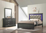 Modern 5 Drawers Chest made with Wood in Gray 733569277797