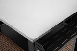 Single door bar cart,Outdoor Kitchen Wicker Island Rolling Cart & Storage Cabinet, Wheels and W640P256896