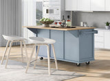 Kitchen Cart with Rubber wood Drop-Leaf Countertop ,Cabinet door internal storage racks,Kitchen 24138755