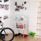 Stainless Steel Table 24 x 30 Inches Metal Work Table Adjustable Undershelves With wheels for W1192P326239