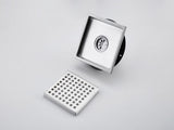 6 Inch Square Shower Drain with Removable Square Patterned Grate, 304 Stainless Steel with Flange 49499527