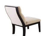 Set of 2 Padded Fabric Dining Chairs in Black and Beige B016P156454