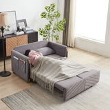 MH 54" Modern Convertible Sofa Bed with 2 Detachable Arm Pockets, Velvet Loveseat Multi-position W1193P254887