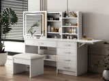 Fashion Vanity Desk Mirror and Lights for Makeup open shelves and Chair, Vanity Mirror 48162122