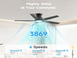 44 inch Ceiling Fans with Lights, Large Air Volume Ceiling Fans with Reversible Quiet DC Motor and 84109418