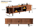 TV Stand, 55" Modern TV Console Table with Storage Compartment and Sliding Door, Gaming W2641P329198