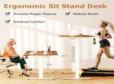 Walnuttop White Frame 55" Electric Standing with Dual Motors, 3 Memory Settings Sit-Stand 12608046