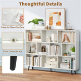55" x 9.5" x 42" Bookcase w/ 5 Metal Legs 2 Anti-tip Devices Display Cabinet Rack 57278889