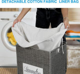 ZNTS Laundry Hamper with Lid Laundry Basket with Handles Liner Bag Paper Woven Hampers for Laundry 46613192