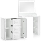 59" Makeup Vanity Desk with Mirror, Vanity Mirror with Lights, Dressing Table with 3 Drawers and 2 74007220