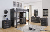Grey and Gunmetal Chair with Metal Leg B062P209147