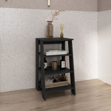 BATHBI 30" High 4-Tier Ladder Shelf Organizer for Bathroom, Side Table, Living room in Black B070P242495