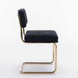 Furniture,Modern Dining Chairs Corduroy Fabric,Gold Metal Base, Accent Armless Kitchen Chairs 03193640