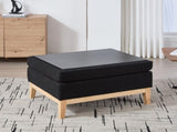 33.86"W Upholstered Wood Base Storage Ottoman With Reversible Lid Coffee Table, Foot Stool Square W3118P283464