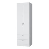 ZNTS White 2-Door 2-Drawer Wardrobe B062P205246