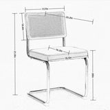 Mid Century Modern Dining Chairs Set of 2, Velvet Accent Chairs with Natural Cane Back & Stainless W1143P168320