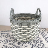 3-Pack Stackable Hand Woven Wicker Storage and Laundry Basket with Handles B046P144641