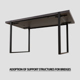 59 " dining table modern industrial rectangular MDF black , 4-6 people, 1.5" thick engineering wood W2189P182123