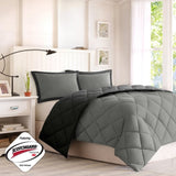 King 3M Scotchgard Diamond Quilting Reversible Down Alternative Comforter Set B03595026