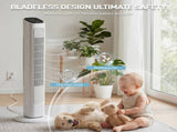 US Standard RTW-GR36 Tower Fan, 110V 45W, 36 Inch, Column Shape, White Plastic Body, Copper Motor, 13699804