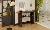 ZNTS TREXM Elegant Minimalist Console Table with Rounded Edges and Sturdy Shelf Design for Entryway, N715P195554P