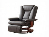 Modern Leather Swivel Recliner with Footrest, Compact Armchair 72210518