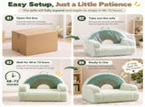 Kids Armchair Toddler Reading Sofa, Full Compression, Teddy Velvet Cute Rainbow Pattern Kids Sofa 08781934